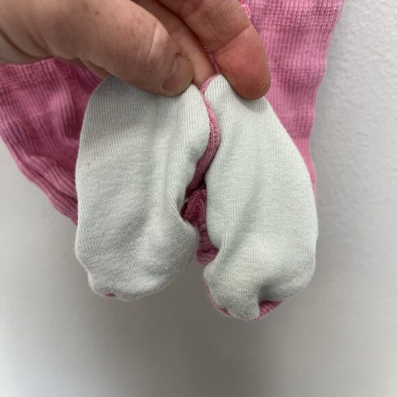 Cloud Island | Pink Textured Footie Ruffle Pajamas Zipper Girls 3-6 Months - Picture 4 of 6